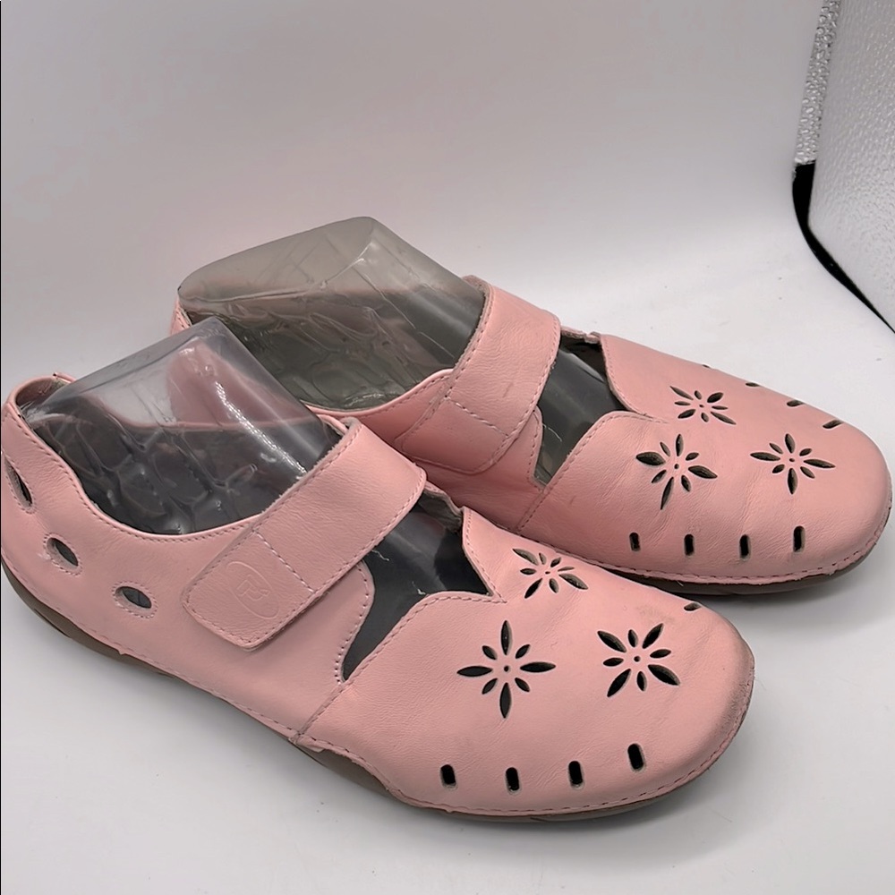 Propet Pastel pink leather Mary Jane Chickadee Shoes Sz 8.5 Wide Rubber Sole